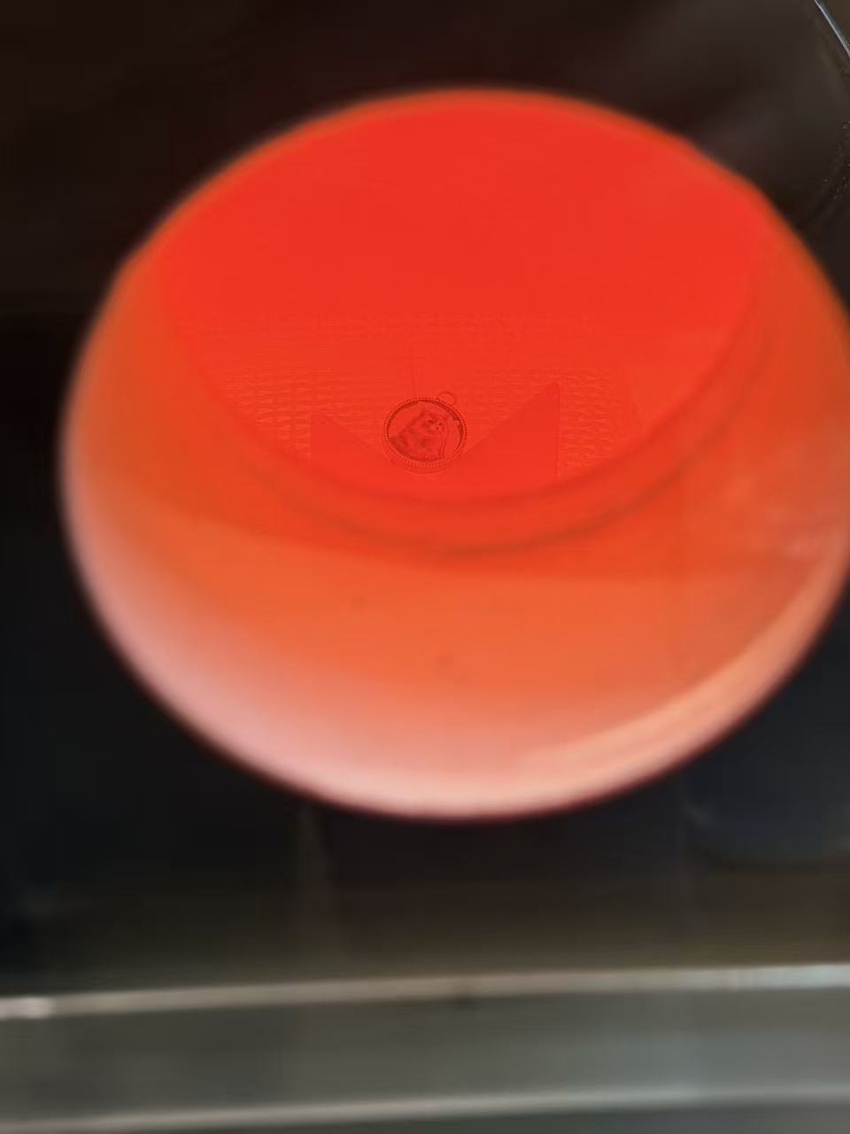 The kiln, open, at 1,470 degrees Fahrenheit