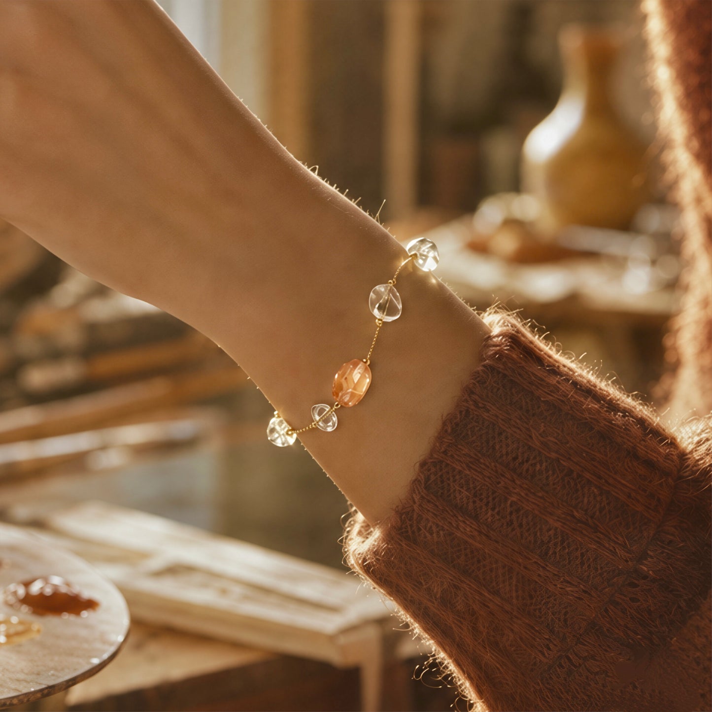 Seren · Kindle · Red Amphibole Bracelet | Peace Piece