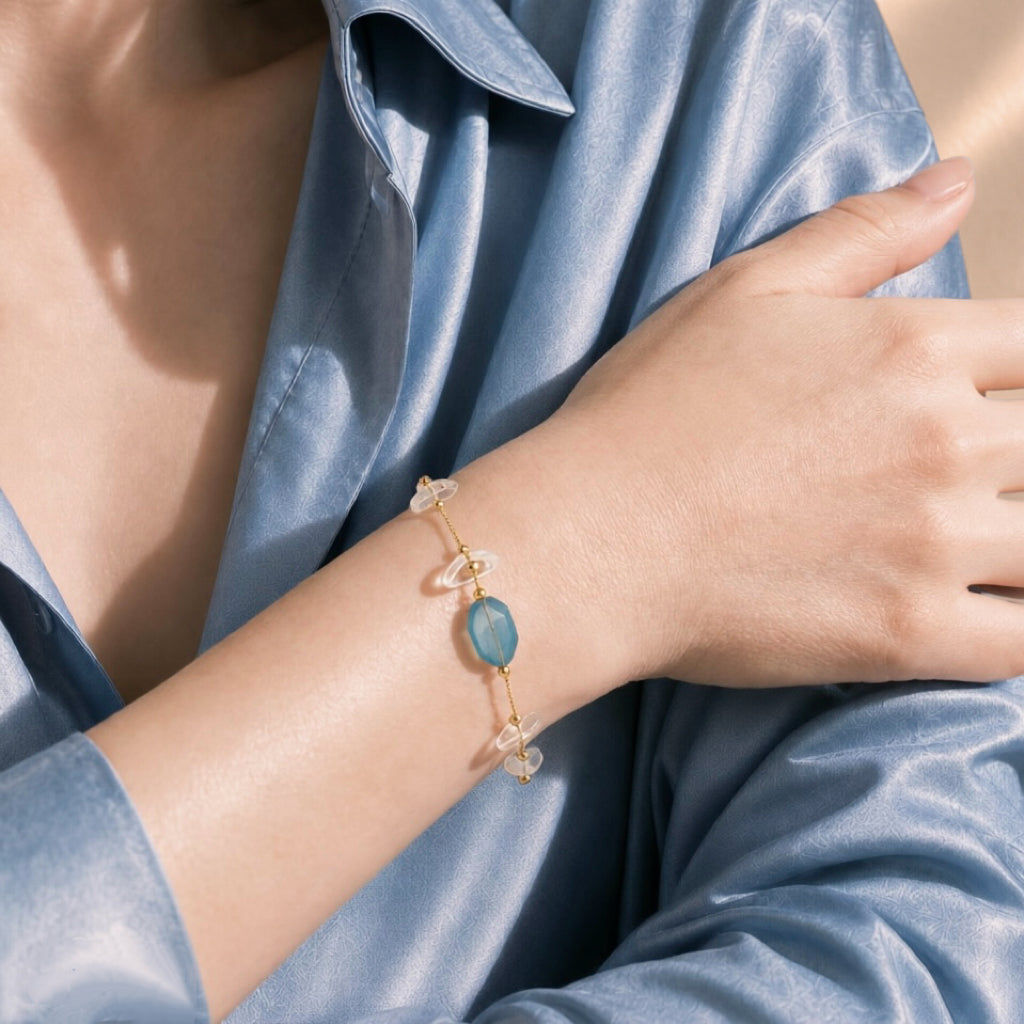 Seren · Breathe · Aquamarine Bracelet | Peace Piece