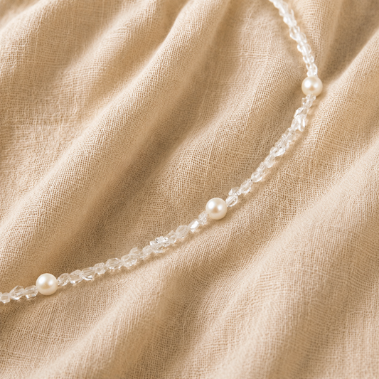 Seren · Carry · Herkimer Diamond& Pearl Necklace | Peace Piece